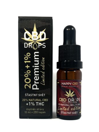 HappyCBD CBD kapky - Šťastný svět 20% CBD + 1% THC LIMITED EDITION