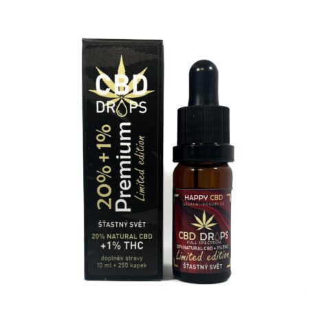 HappyCBD CBD kapky - Šťastný svět 20% CBD + 1% THC LIMITED EDITION