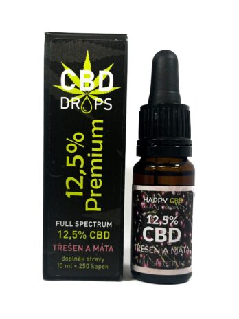 HappyCBD 12,5% CBD olej full-spectrum třešeň a máta