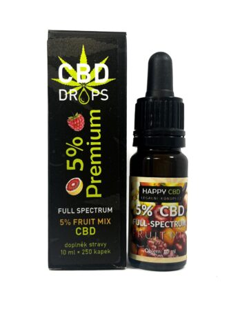 HappyCBD 5% CBD olej full-spectrum fruit mix