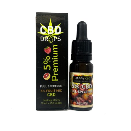 HappyCBD 5% CBD olej full-spectrum fruit mix