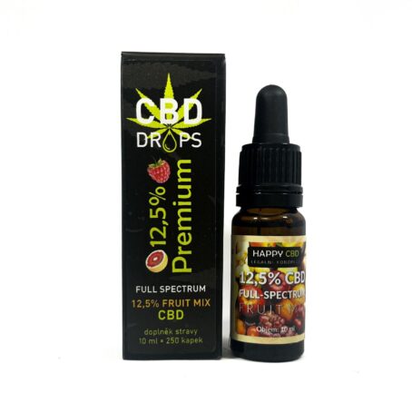 HappyCBD 12,5% CBD olej full-spectrum fruit mix