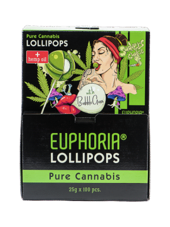 Lízátko cannabis se žvýkačkou