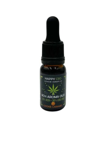 HappyCBD RCN aroma olej 10 ml, vůně Cookies Caramel (20 % RCN + 30 % CBD CRD)