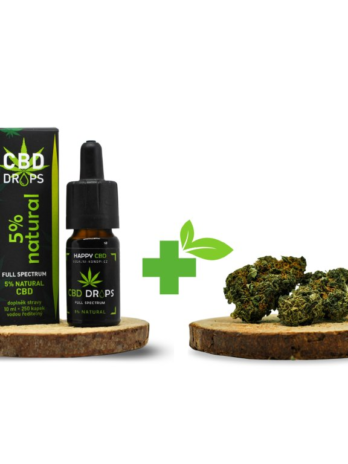 HappyCBD 5% CBD olej + 3 gramy květů