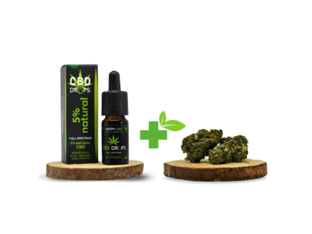HappyCBD 5% CBD olej + 3 gramy květů